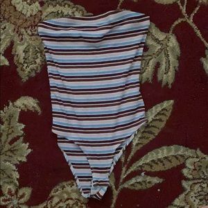 Striped body suit